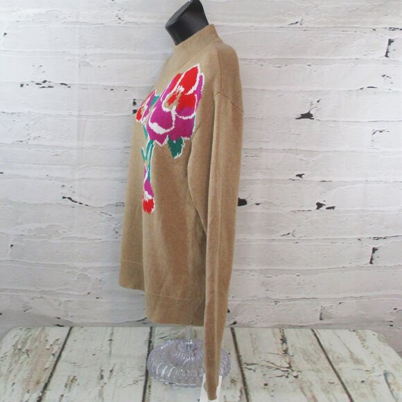 Charter Club Drop Shoulder Floral Pullover Sweater - Picture 5 of 7